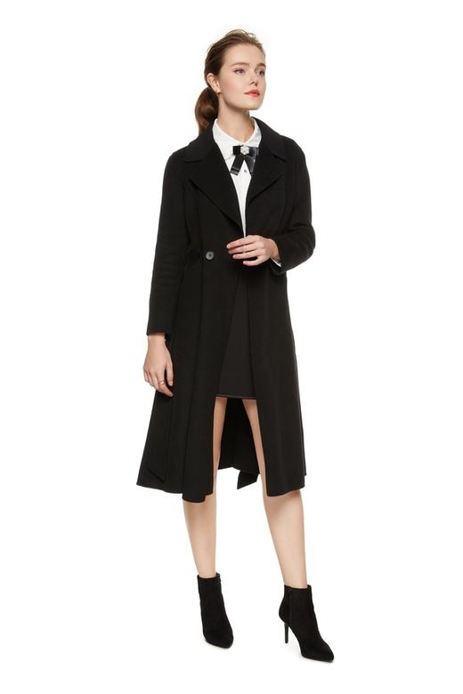 ELLA JADE 黑色系带双面呢大衣 104 商品图1