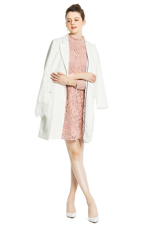 SUMMER & SAGE 粉色镂空花朵连衣裙 4309 商品图4