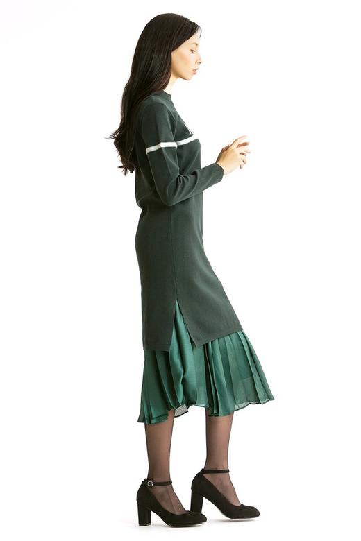LILY 复古绿色针织裙 71 商品图2