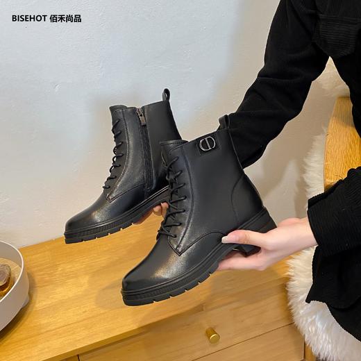 新品冬季厚绒牛皮舒适百搭矮靴968B25512 商品图4