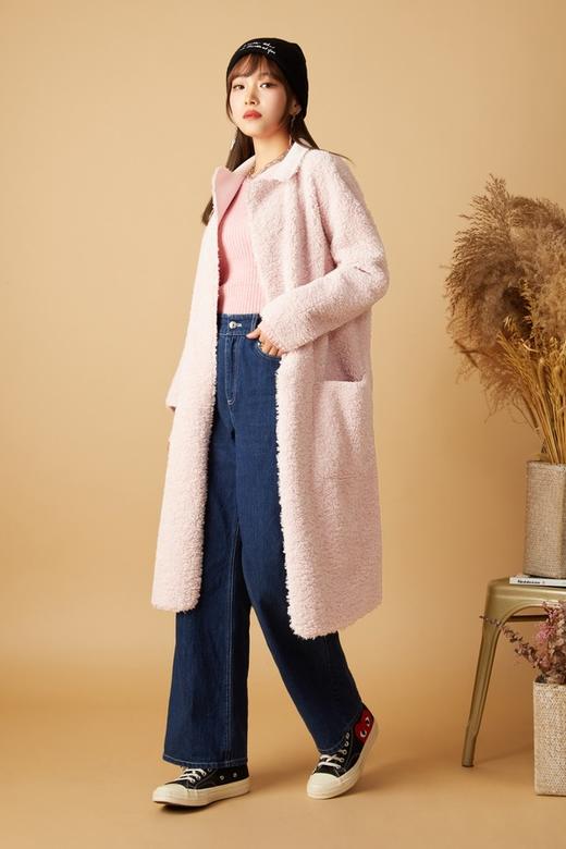 NECESSARY OBJECTS 甜美粉两穿式中长外套 8107 商品图1