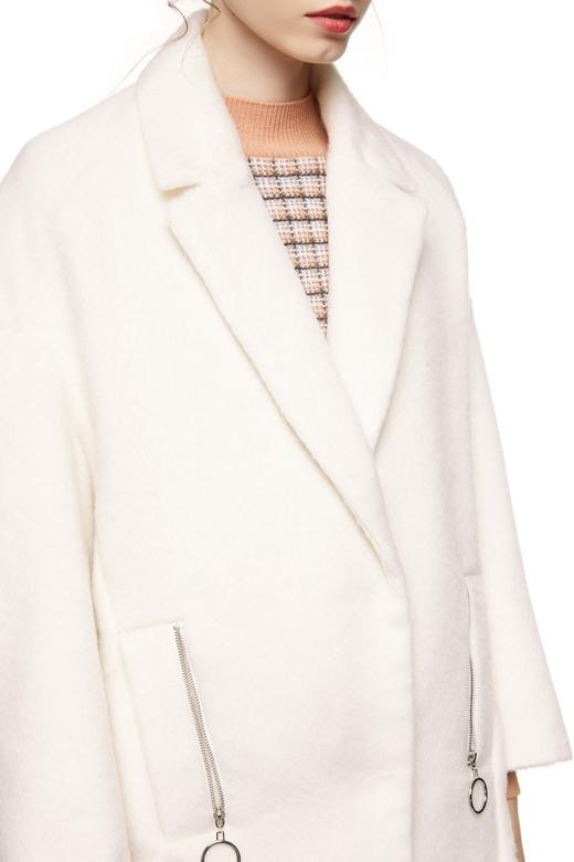 LNNNS 金属拉链米白色大衣 8075 商品图2