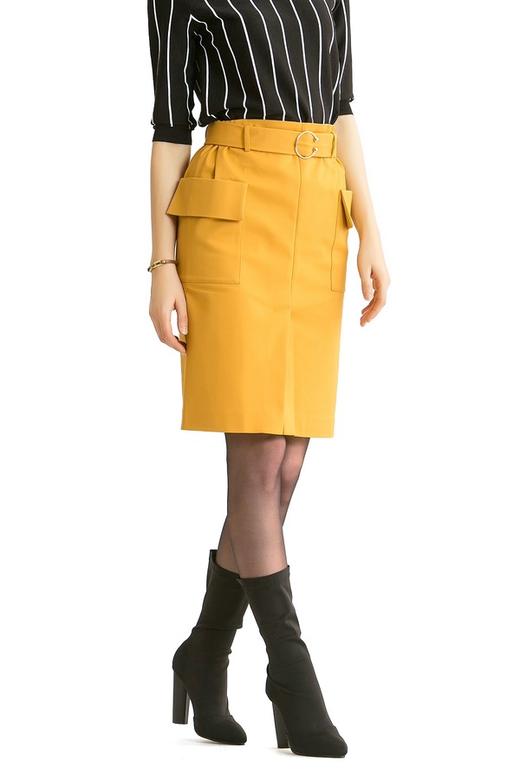 NOIR 姜黄色高腰直筒裙 856 商品图2