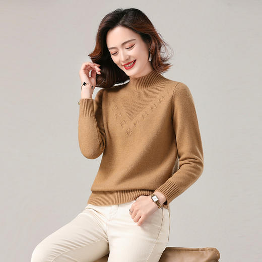 半高领打底衫厚款毛衣百搭短款针织衫上衣CC-103-57295 商品图1