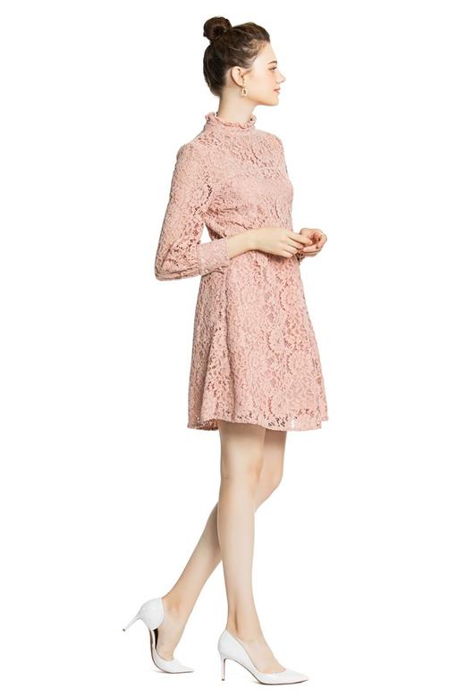 SUMMER & SAGE 粉色镂空花朵连衣裙 4309 商品图1