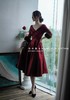 #1207【复团】喵娘精工定制《摩纳哥的黄昏》Grace Kelly复古皮草袖蜂腰红裙 商品缩略图6
