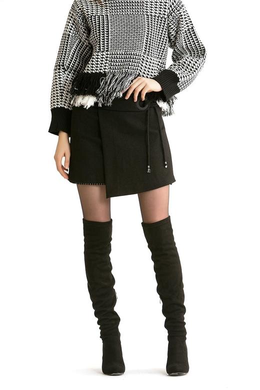 NOIR 黑色信封式短裙 812 商品图0