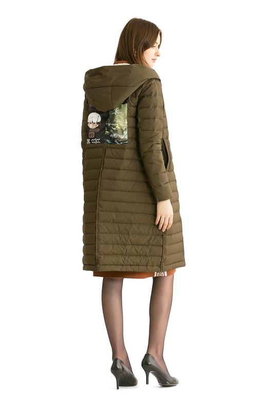 ELLA JADE 军绿色长版连帽羽绒服 250 商品图3