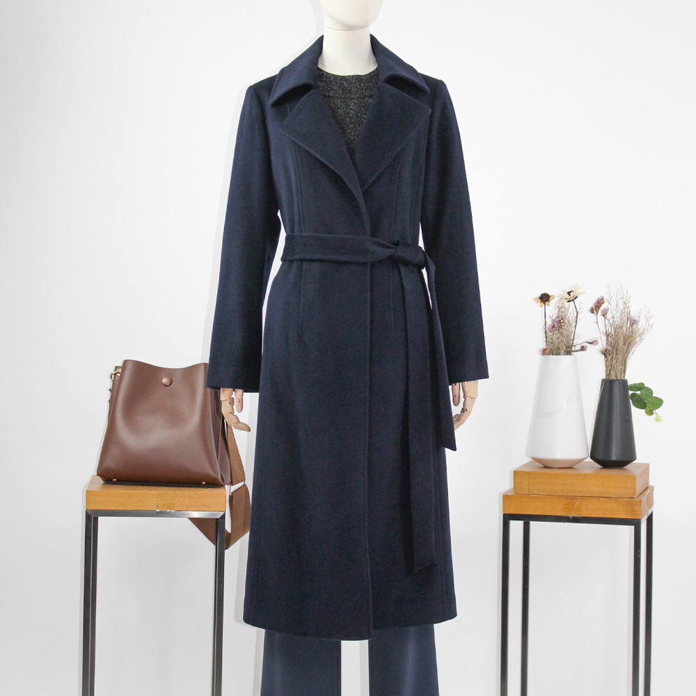 FOCALS福柯斯冬新款修身长款纯色羊毛大衣外套FYJDK811B7