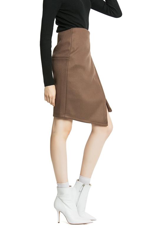 DEHUNTER 棕色毛呢信封裙 4110 商品图1