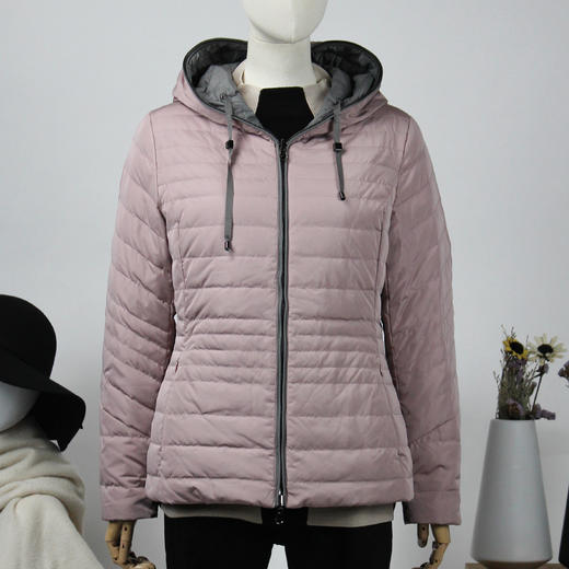 FOCALS福柯斯冬季新款修身短款正反两面穿连帽羽绒服FYJDD891P1 商品图0