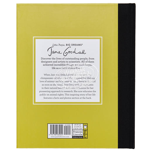 【中商原版】Little People, Big Dreams:Jane Goodall 小人物大理想：简·古道尔（生物学家） 英文原版 Maria Isabel 商品图1