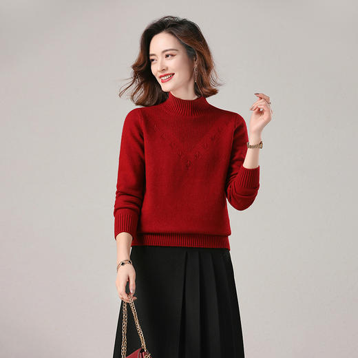 半高领打底衫厚款毛衣百搭短款针织衫上衣CC-103-57295 商品图3