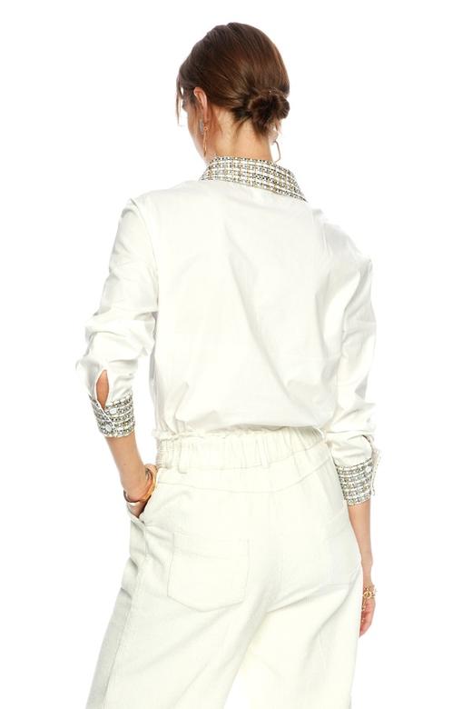 UE 格纹装饰白色衬衫 3867 商品图1