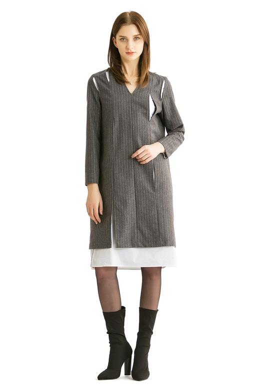 ELLA JADE 假两件灰色条纹连衣裙 300 商品图1