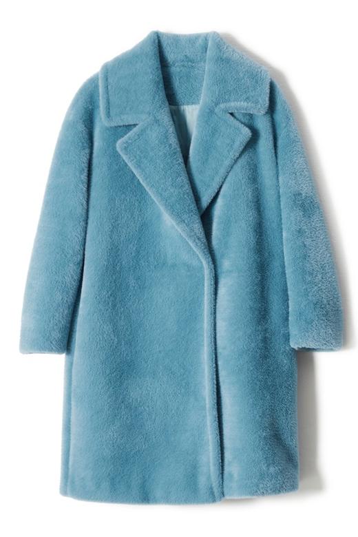 LNNNS 蓝色翻领短毛大衣 8063 商品图3