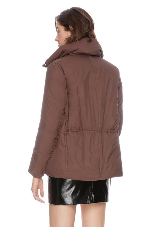ELLA JADE 对称口袋棕色羽绒服 3716 商品图1