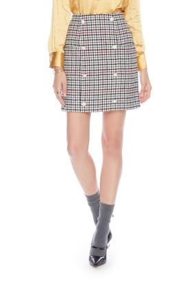 SUMMER & SAGE 双排扣格纹半裙 4783