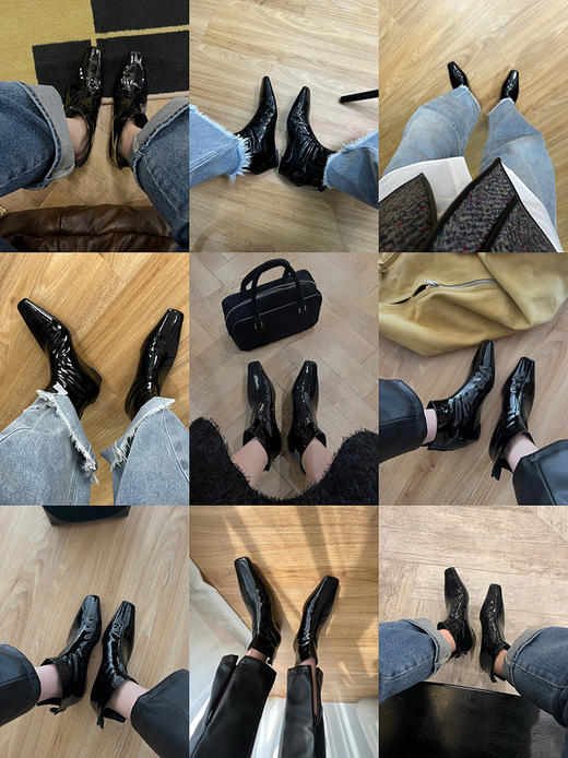 HIDEMI 西班牙皮毛一体黑色长款廓形皮扣大衣外套 商品图1