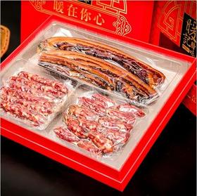 吃货优选| 定制款 礼盒3斤 暖记广式腊味 优质腊肠1斤 优质粒粒肠1斤 浓香腊肉1斤