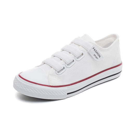 【新款百搭潮流】魔术贴帆布鞋女2022新款春夏季薄款粘扣街拍懒人潮鞋小黑鞋子板鞋 商品图4