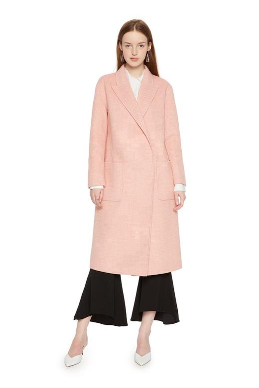 ELLA JADE 简约格纹粉色大衣 4951 商品图0