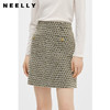 NEELLY纳俪商场同款2022年新款高腰半身裙女百搭毛呢A字裙包臀裙N22112E01143 商品缩略图0