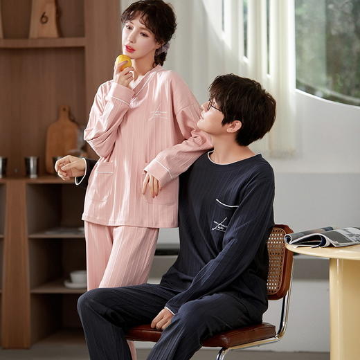 「15套可选！男女款」红腾2022新款情侣睡衣 女秋冬长袖套头圆领棉质卡通女士家居服套装 商品图3