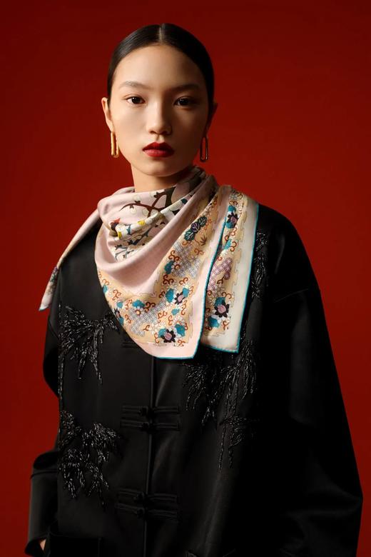 WENSLI/万事利 异花异色100%桑蚕丝大方巾-景泰 商品图2