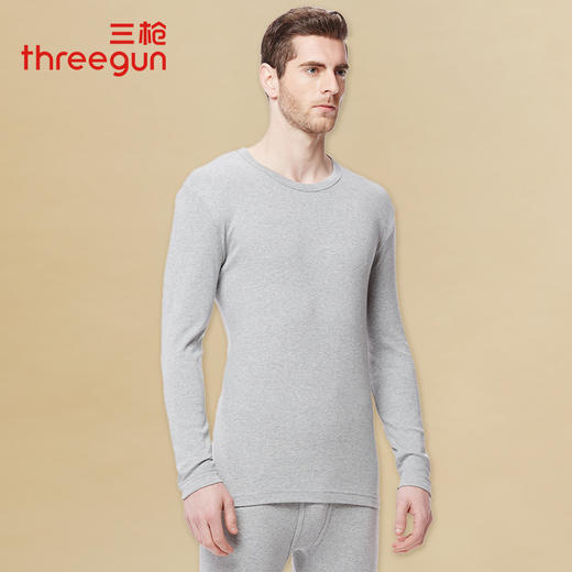 Threegun三枪 【舒肤厚棉】圆领男士保暖内衣套装-22745D921 商品图4