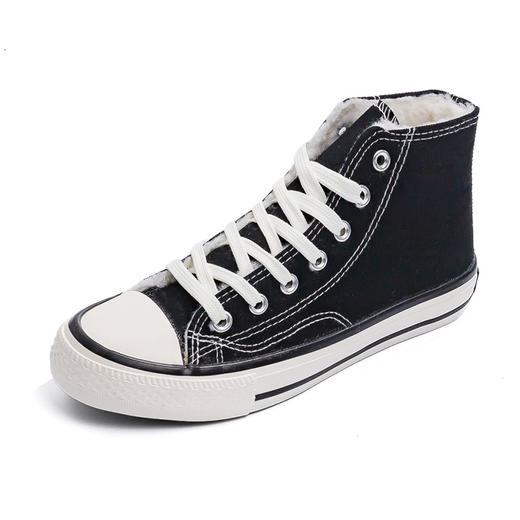 【冬季新款 加绒加厚】1970s加绒高帮帆布鞋女2022秋冬季新款学生韩版百搭保暖二棉板鞋 商品图4