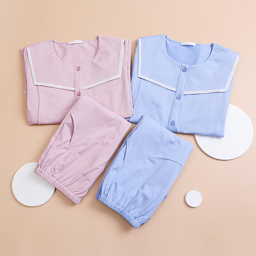 熳洁儿 妈妈哺乳便捷家居服孕后期侧开口哺乳套装储暖不勒防尴尬哺乳家居服22703215 商品图5
