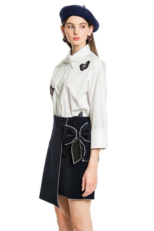 SUMMER & SAGE 蝴蝶刺绣系带上衣 4513 商品图1