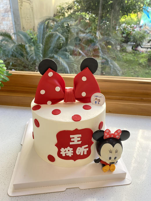 翻糖蝴蝶结米老鼠米妮奶油蛋糕 下单前请仔细阅读商品详情 商品图0