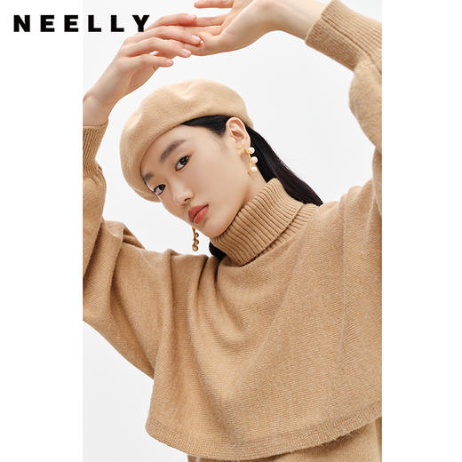 NEELLY纳俪商场同款冬季新款高领毛衣女时尚套装两件套连衣裙高级N22112Z01150 商品图1