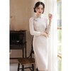 BJS-200改良复古气质少女旗袍年轻款 冬季新款优雅民国风雪尼尔旗袍裙 商品缩略图3