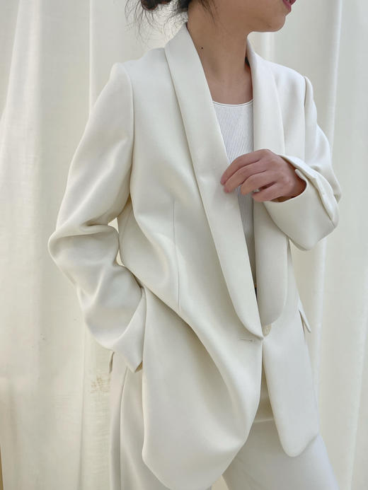 Semplicita | W13 羊毛青果领西装外套 [ 白色 ] 商品图3