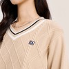ELLE Active【减龄V领毛织】宽松版学院风减龄针织衫女秋季慵懒休闲长袖毛衣 商品缩略图6