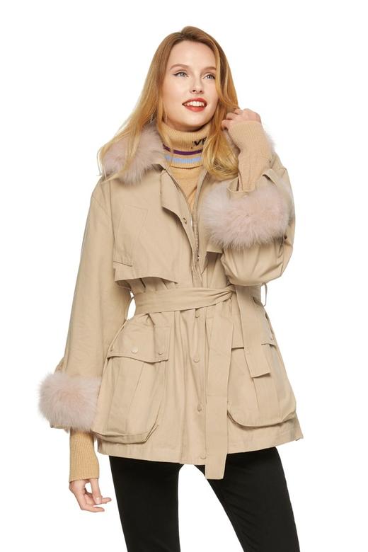 AUGUST 1 EIGHT 浅茶色工装风内胆可拆卸羽绒服 8413 商品图0