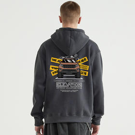 自由基地冬季新款抓绒卫衣oversize带帽套头保暖衣改装霸道印花图 NMT-1921