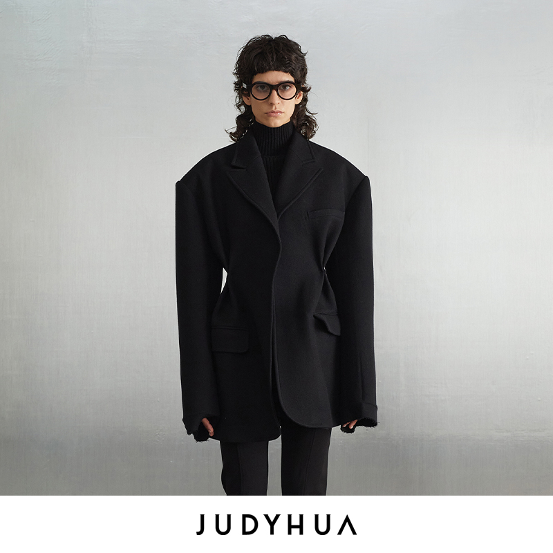 JUDYHUA 廓形收腰褶设计款外套