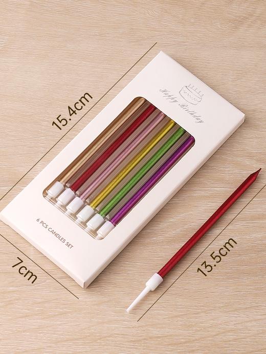 直蜡金色/银色/多彩蜡烛  镀色蜡烛 白盒 生日蜡烛 6支/板 商品图2