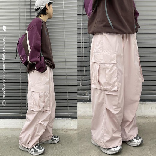 CryingCenter 哭喊泪粉色背带裤工装裤 肥仔裤农夫裤 背带可拆卸 商品图2