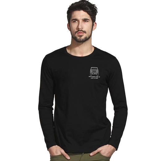 自由基地秋冬新款简约car图案打底长袖T恤经典黑白色团队休闲队服 NMT-1917 商品图0