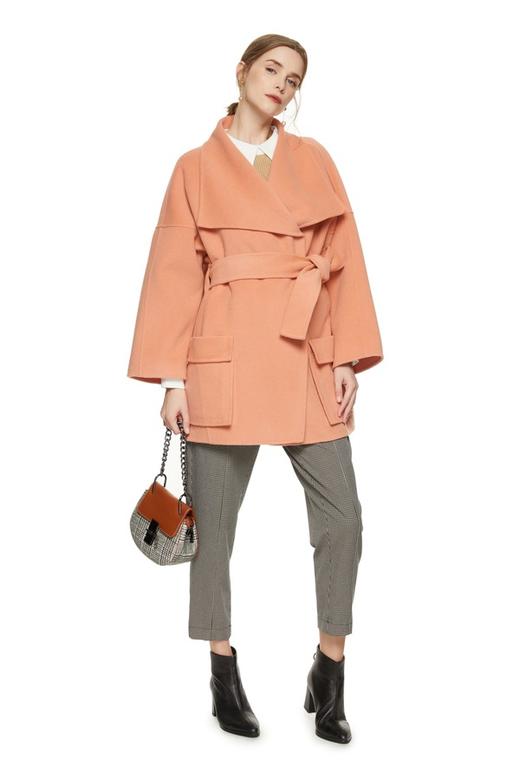 LNNNS 橙色束腰羊毛外套 8326 商品图4