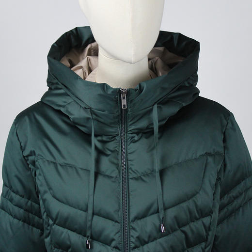 FOCALS福柯斯新款纯色修身连帽短款连帽羽绒服FRGDD827 商品图6