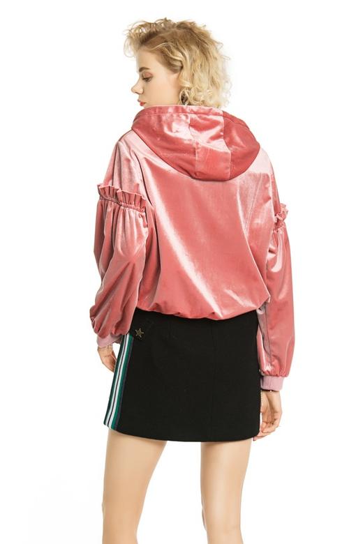 SUMMER & SAGE 灯笼袖连帽丝绒卫衣 4551 商品图2