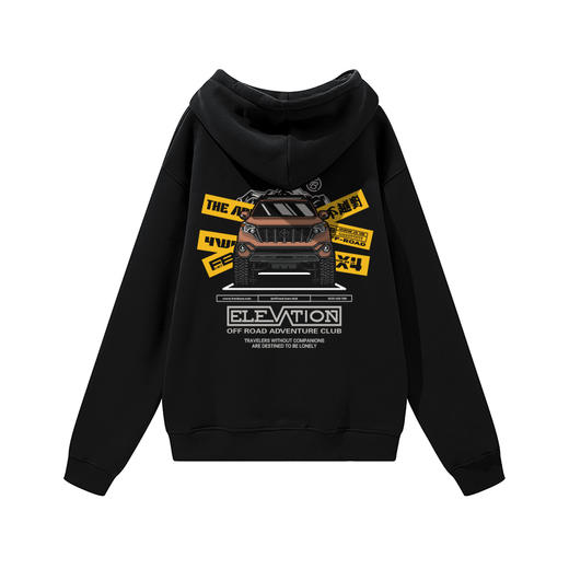 自由基地冬季新款抓绒卫衣oversize带帽套头保暖衣改装霸道印花图 NMT-1921 商品图2