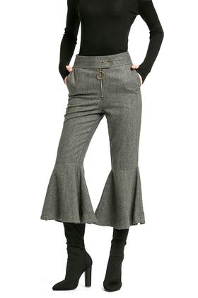 NOIR 复古格纹喇叭裤 983