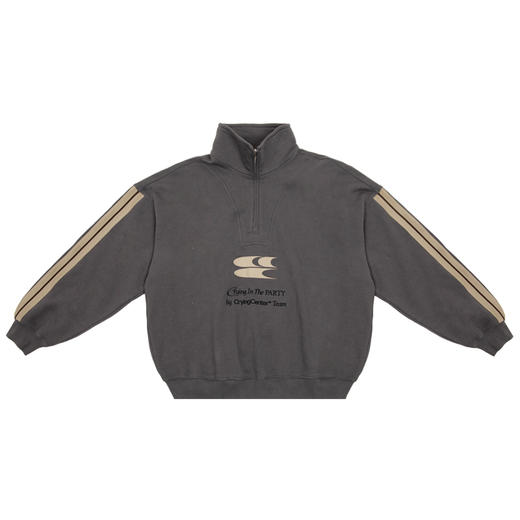 CryingCenter 含蓄的灰拉链高领卫衣 宽松LOGO运动卫衣 哭喊中心 商品图5